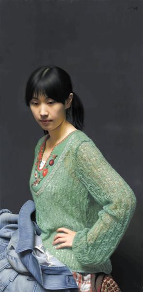 冷军超写实油画挑战视觉极限人物肤色纤维毕现-中新网