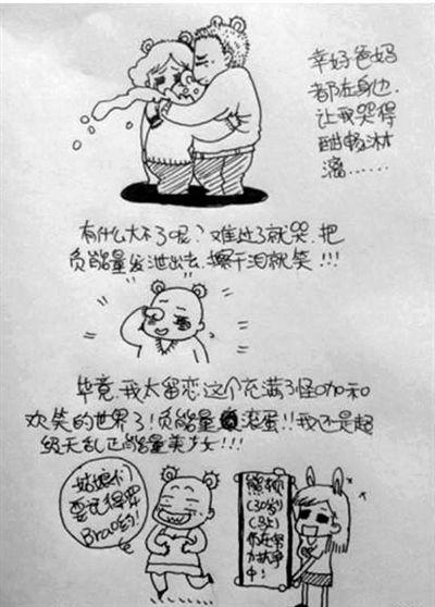 熊顿生前创作的抗癌故事漫画。