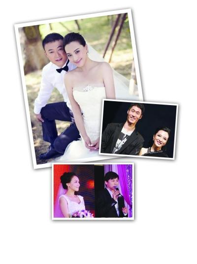 王励勤与前女友.陈玘与妻子吕文婷在婚礼上.