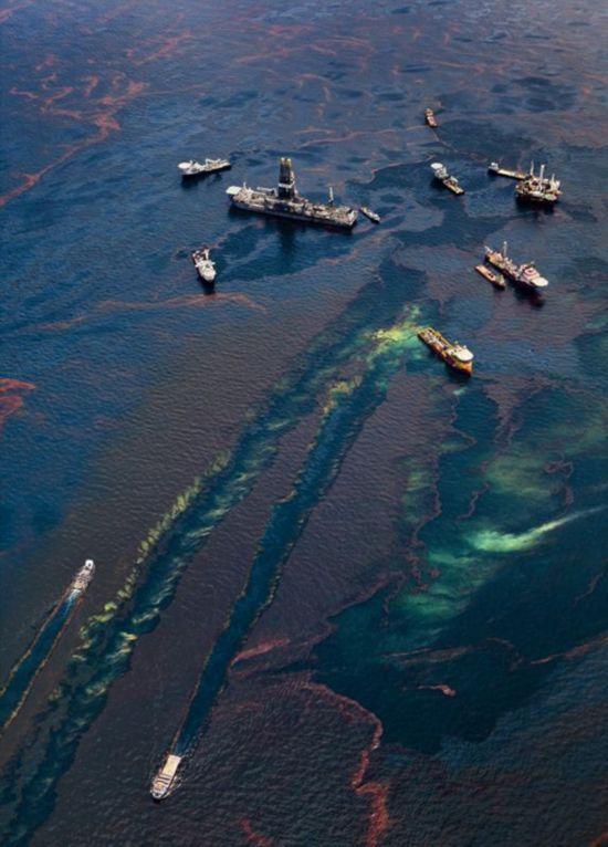 墨西哥湾漏油海面俯瞰照曝光高清组图6