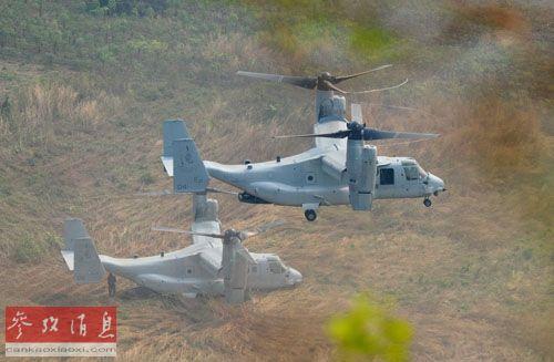 ����ͼƬ������2013��2��21��������״βμӡ���ɫ�۾��ߡ����Ͼ�����ϰ��MV22(��ӥ)��������»�����߸߽�����