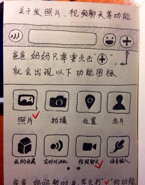 大学生为父母手绘微信使用说明书(组图)