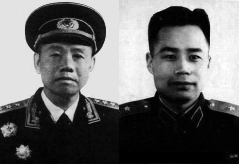 左图为第六纵队首任司令员王宏坤,右图为六纵改编的第十二军首任军长