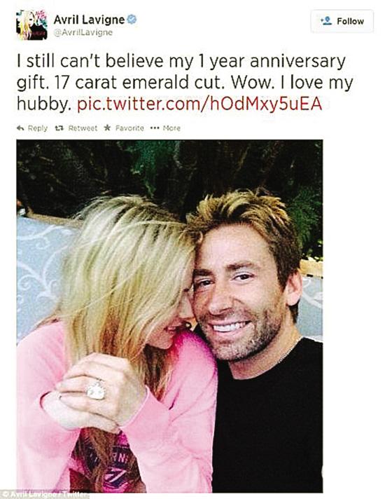 知情人艾薇儿二婚告急与老公已经准备离婚图