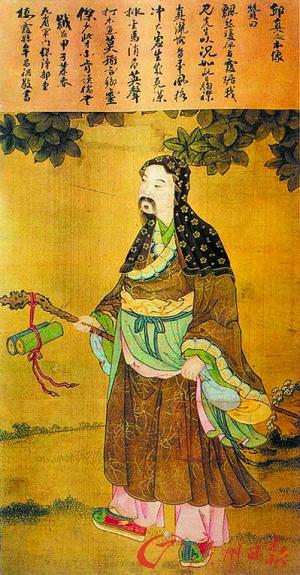 丘处机曾劝成吉思汗止杀乾隆撰联称赞图