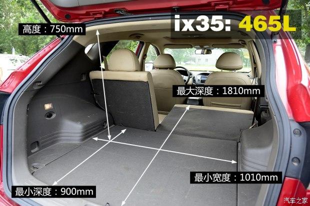 ix35后备厢容积为465l,数据不算抢眼,后备厢规整程度很高,后排座椅