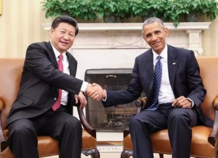 9月25日,国家主席习近平在华盛顿同美国总统奥巴马举行会谈。(新华网) 9月25日,国家主席习近平在华盛顿同美国总统奥巴马举行会谈。(新华网)