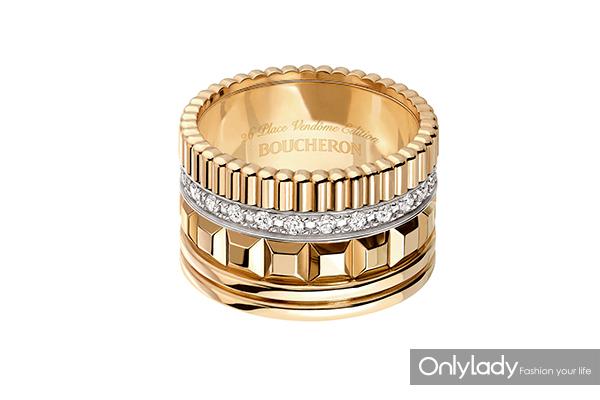 图三:Boucheron宝诗龙Quatre-Radiant戒指黄金镶钻款