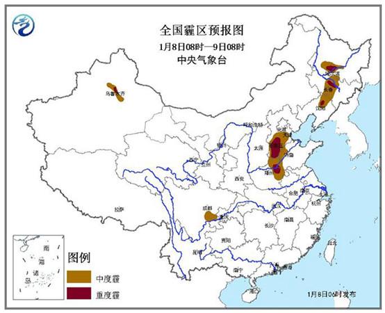 霾黄色预警:河北山东等多地有中到重度霾