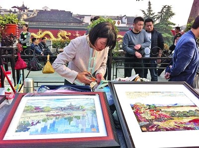 碎布拼出“油画夫子庙”年轻人融入现代审美(图)
