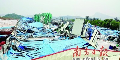 广东连州遭14级大风袭击市区停水8个小时