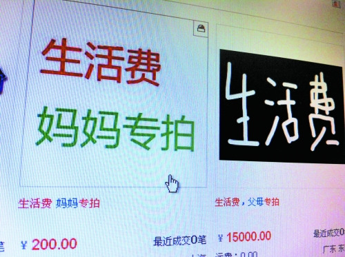 大学生开“生活费”网店家人汇款省手续费(图)