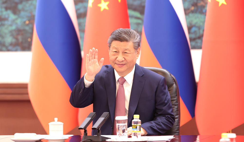 习近平同俄罗斯总统普京举行视频会晤