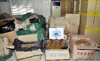 澳门海关检获逾5000公斤走私烟丝涉百万税款