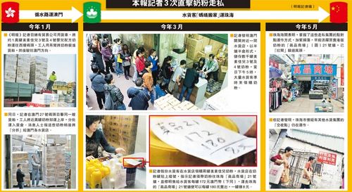 港媒:水客将香港奶粉经澳门走私珠海单日过万罐
