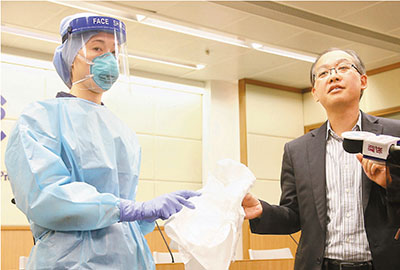 香港严防埃博拉病毒为医护人员备足防护装备