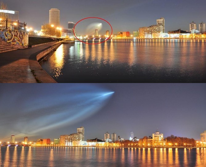 ��ҹ��������ɫUFO������ʵΪ������⣨��ͼ��