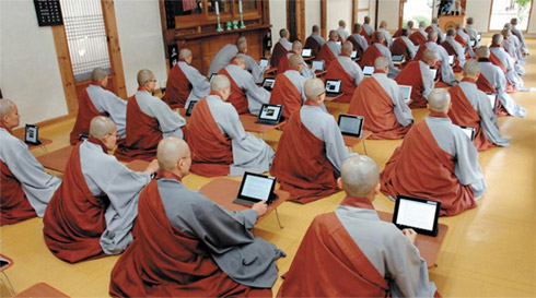 iPad取代佛典韩国佛教教育走向智能化(图)
