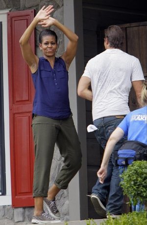 盘点奥巴马夫人精彩电视秀秀舞技俯卧撑(组图)(4)