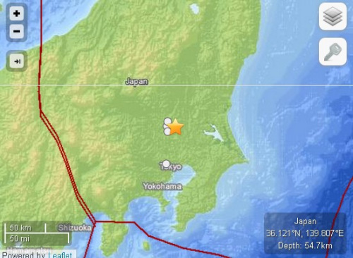 日本关东地区发生地震东京震级达3级(图)