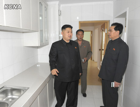 熙川发电站百户员工喜迁新居金正恩送彩电(图)