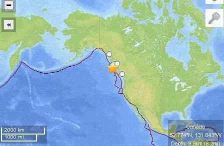 加拿大西部海域发生7.7级地震发布海啸预警