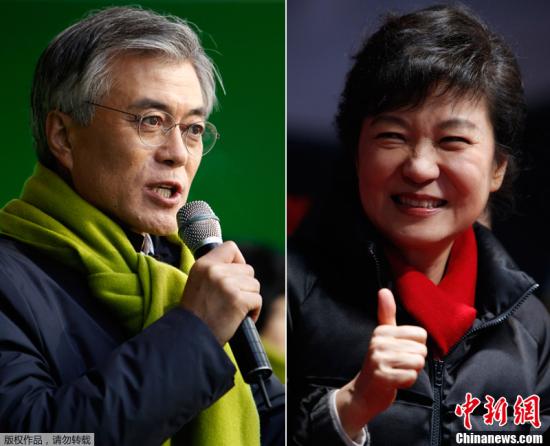 韩大选投票结束民调显示朴槿惠文在寅难分胜负
