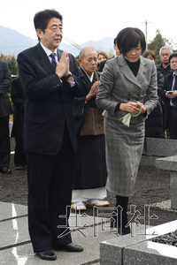安倍给父亲扫墓发誓将担负重任完成使命(图)