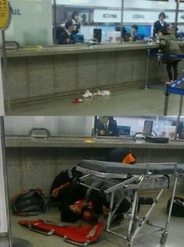 韩国一名男子在地铁站自宫称不想生孩子(图)