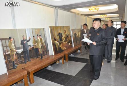 金正恩指导金日成形像作品创作赞如看照片(图)