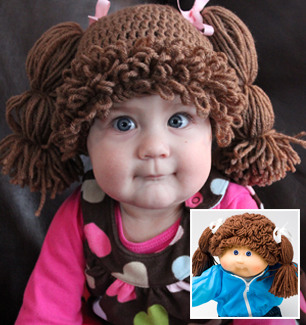 帮宝宝打造百变发型:戴毛线发套变“玩偶”(图)