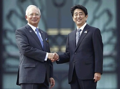 安倍访马来西亚称解决领海争端应遵守国际法