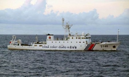 中国海警船巡航钓鱼岛25小时日称“断然不许”