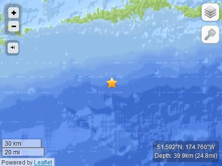 美国阿拉斯加州西南海域发生6.5级地震(图)
