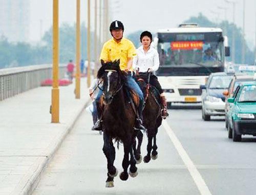 法国一男子为融入大自然骑马上班往返需12小时