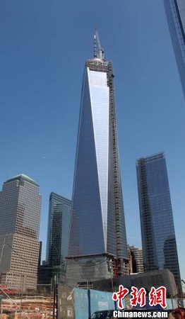 纽约世贸中心一号楼将成美国最高摩天楼(图)