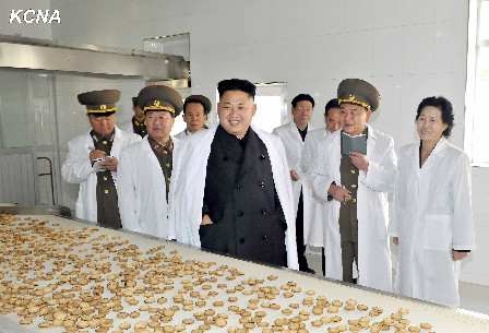 金正恩视察朝鲜人民军食品厂赞工厂“很酷”（图）
