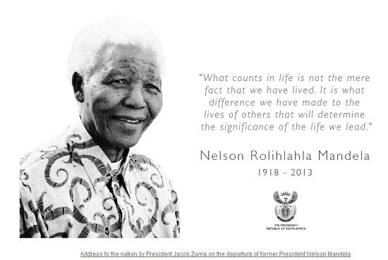 南非总统府官网变黑白刊曼德拉遗像名言志哀 图 中新网