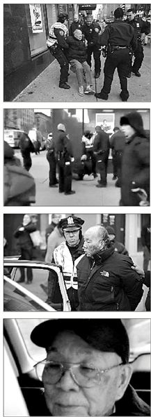 纽约警方称闯红灯华裔老人受伤系自己跌倒(图)