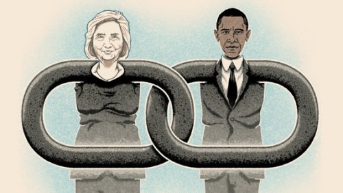 英媒:希拉里与奥巴马休戚与共昔日对手结联盟