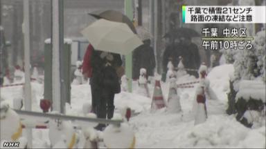 日本关东沿海地区积雪达21厘米呼吁安全出行