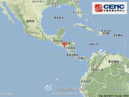 尼加拉瓜附近海域发生6.2级地震震源深度60千米