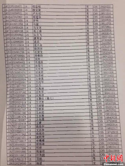 �������Ǻ��չ�˾����MH370�ɻ��˿���������ͼ����4��