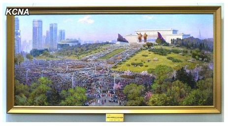 朝鲜庆祝太阳节中央美术展开幕展出多幅作品