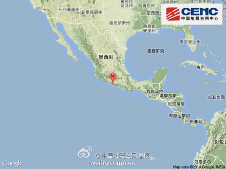 4月18日电 据中国地震台网正式测定:4月18日22时27分在墨西哥(北纬17