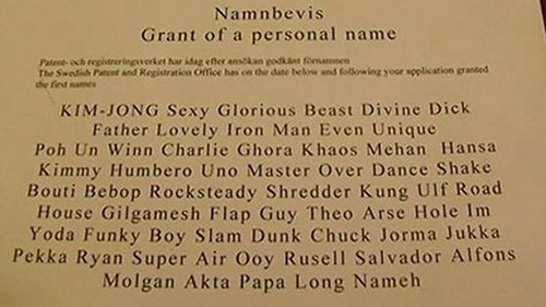瑞典男子名字全长63个单词成全国最长名字(图)