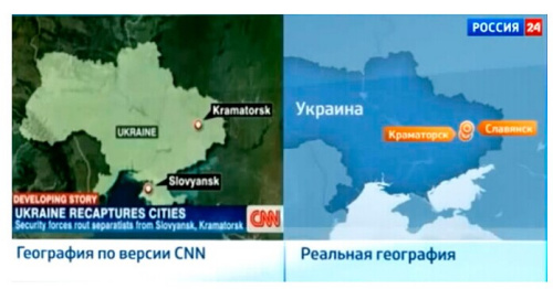 美国电视台搞乌龙将斯拉维扬斯克错划在俄境内