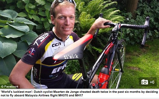 幸运男子两度躲过马航劫难与MH17和370擦肩而过