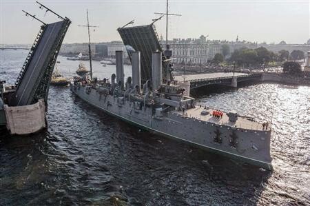 俄“极光”号巡洋舰27年后整修曾参加日俄战争