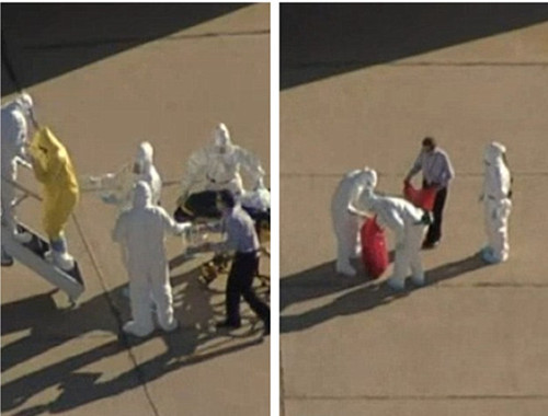 神秘“板夹男”未着防护服接触埃博拉病患(图)